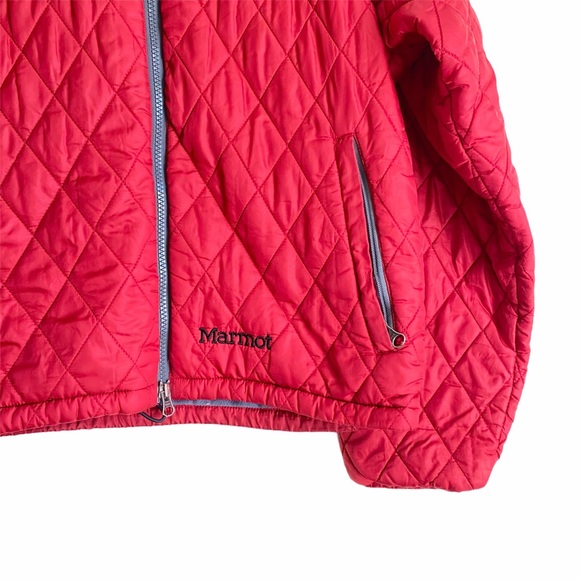 Marmot Primaloft Red Quilted Fleece Puffer Jacket - Picture 2 of 8